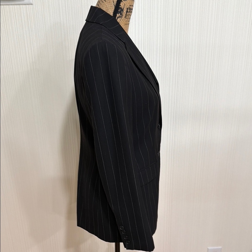 Lauren Ralph Lauren Charcoal Striped Blazer - Picture 4 of 16